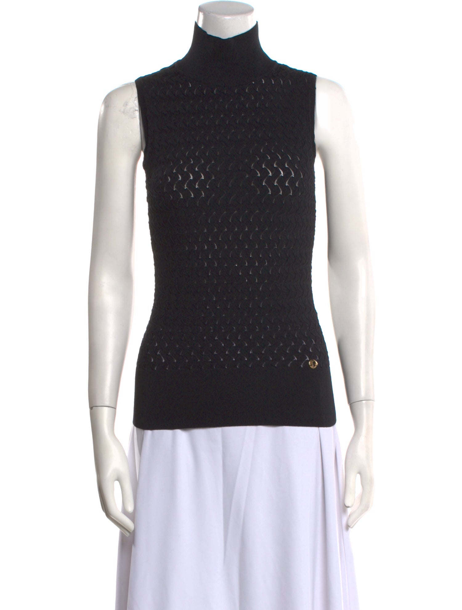 Versace Collection Turtleneck Sleeveless Top