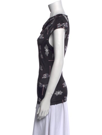 Versace Collection Printed Cowl Neck Top