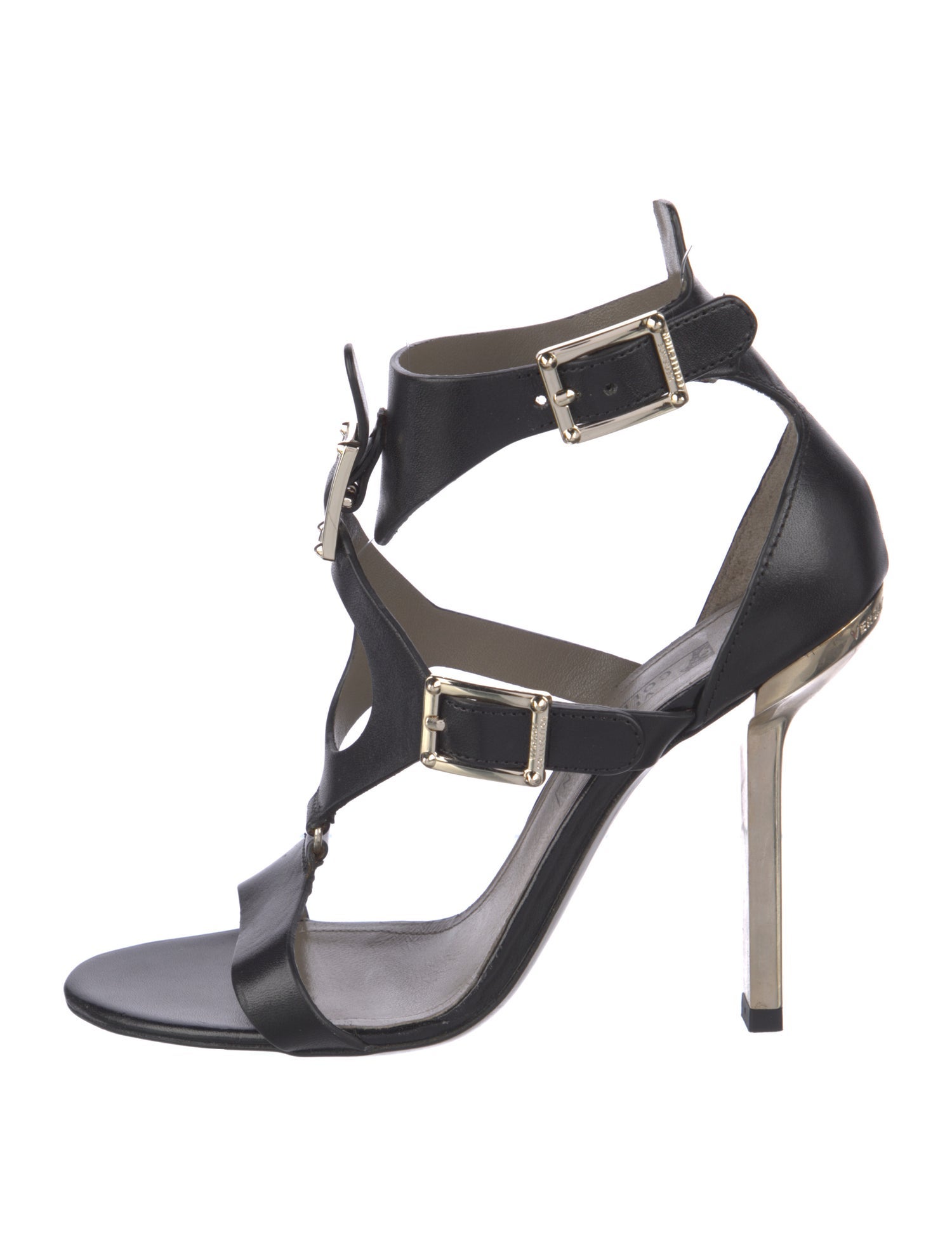 Versace Collection Leather T-Strap Sandals