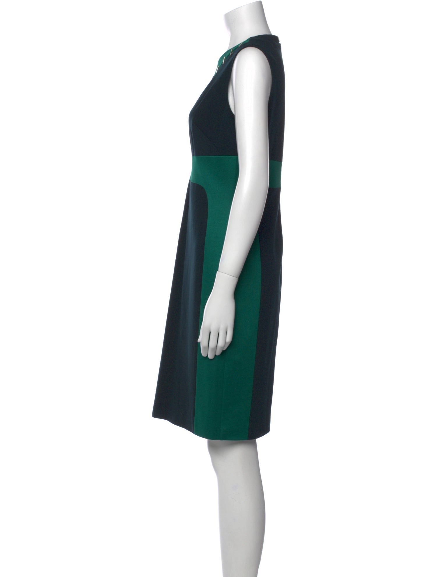 Versace Collection Colorblock Pattern Knee-Length Dress