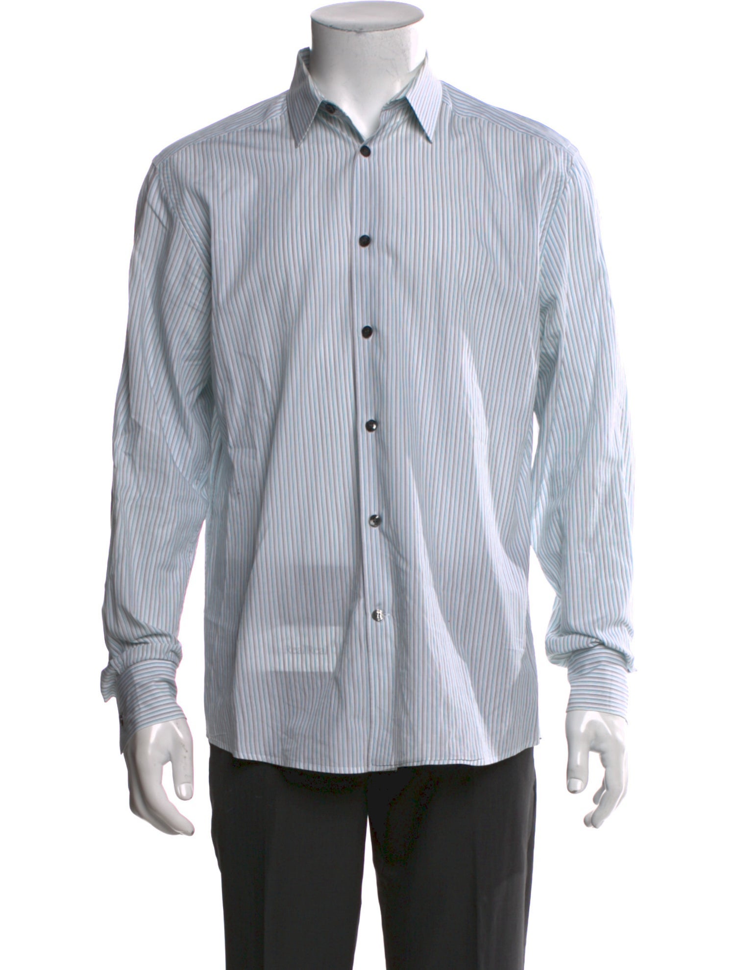 Versace Collection Striped Long Sleeve Dress Shirt