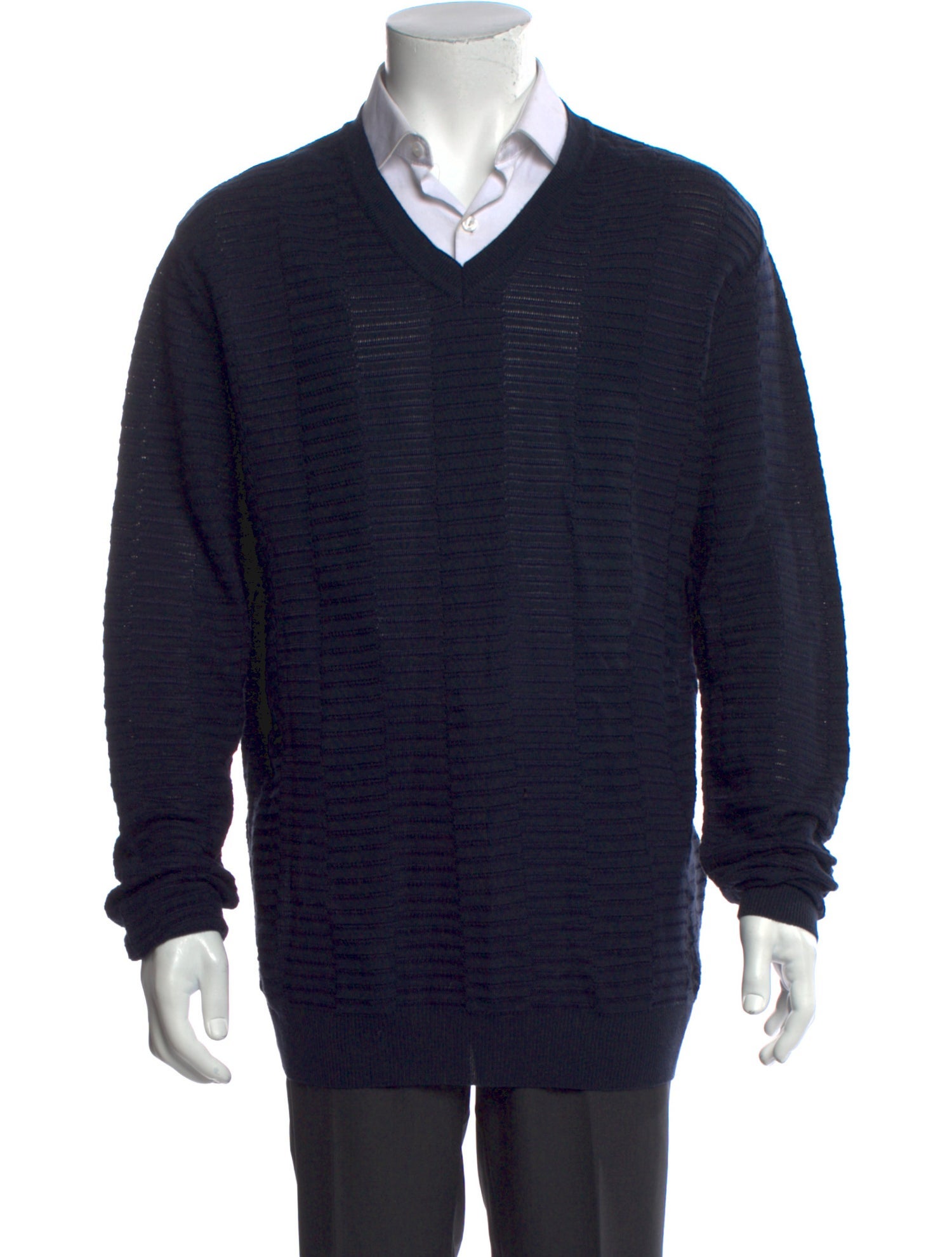 Versace Collection V-Neck Long Sleeve Pullover
