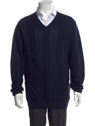 Versace Collection V-Neck Long Sleeve Pullover