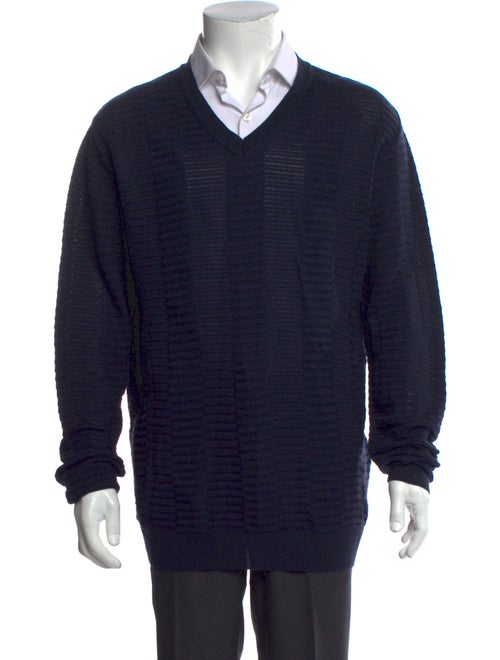 Versace Collection V-Neck Long Sleeve Pullover