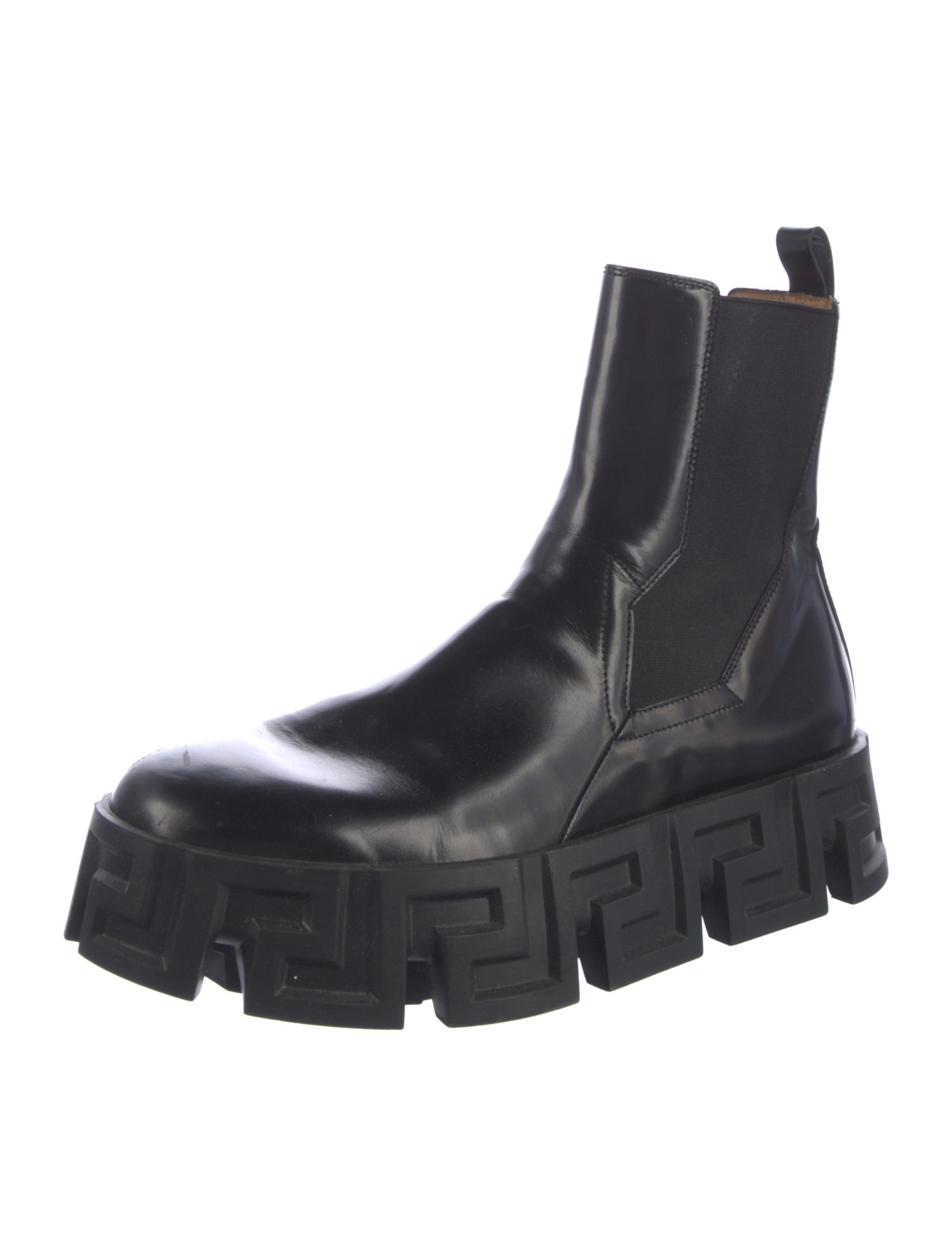Versace Collection Leather Chelsea Boots