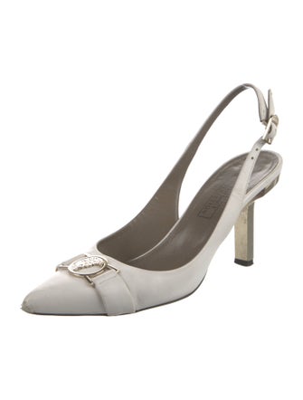 Versace Collection Leather Slingback Pumps