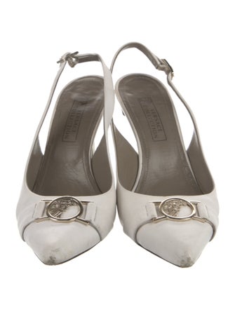 Versace Collection Leather Slingback Pumps