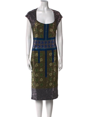 Versace Collection Printed Knee-Length Dress