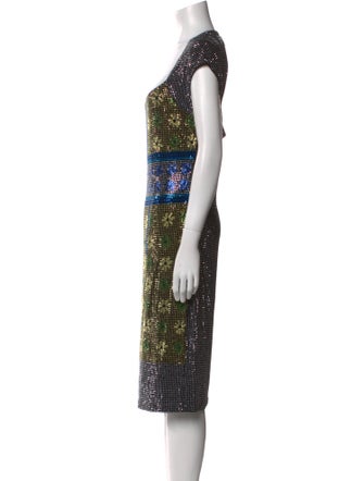 Versace Collection Printed Knee-Length Dress