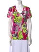 Versace Collection Printed V-Neck T-Shirt