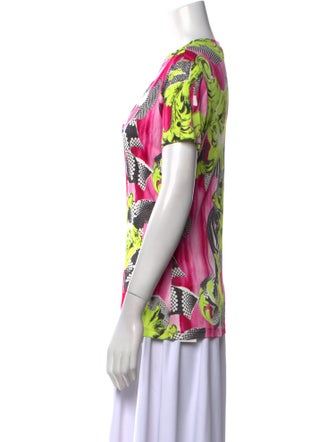 Versace Collection Printed V-Neck T-Shirt