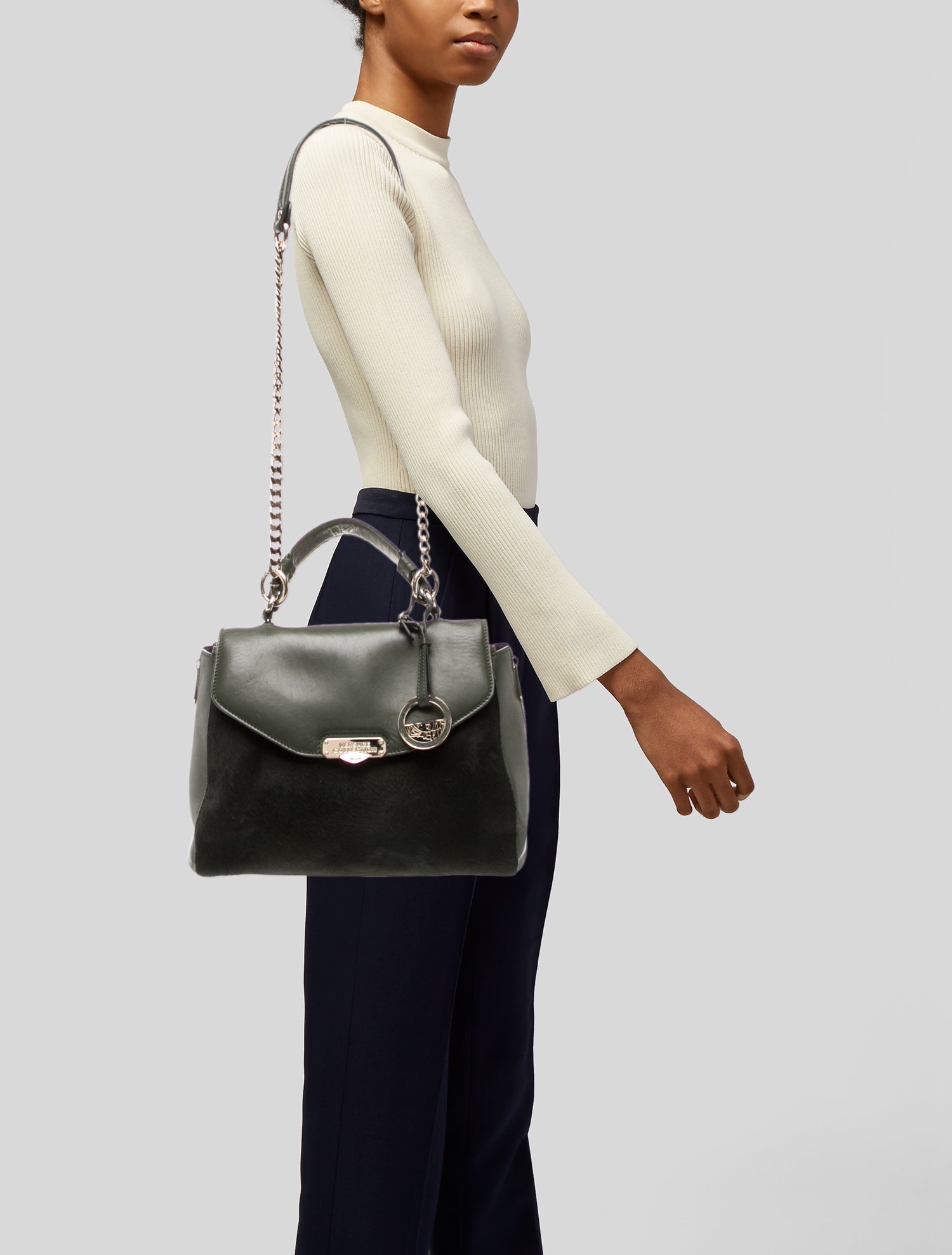 Versace Collection Leather Top Handle Bag