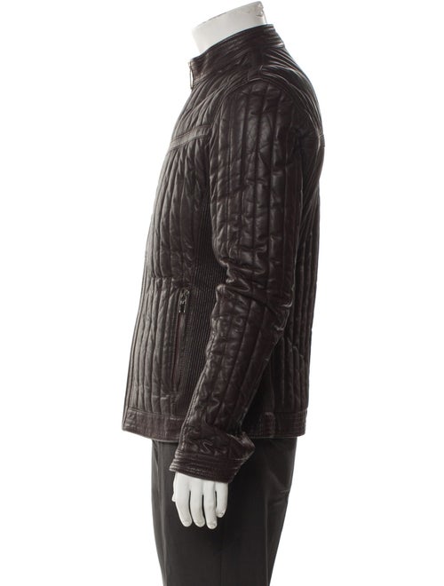 Versace Collection Calf Leather Moto Jacket