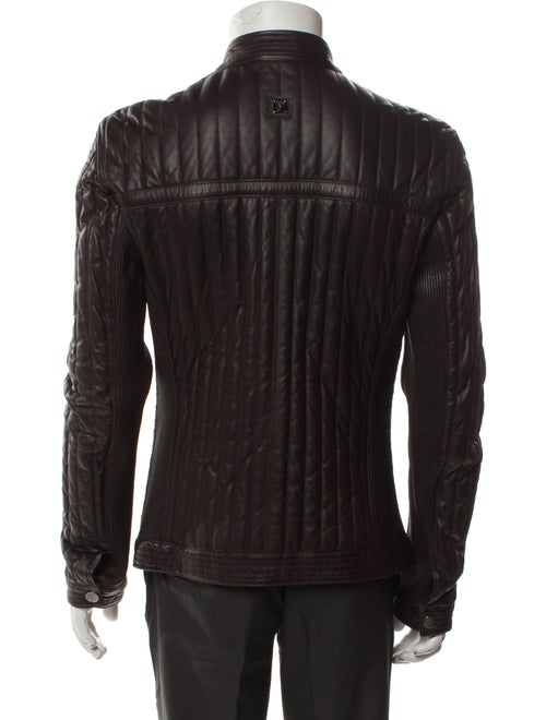 Versace Collection Calf Leather Moto Jacket