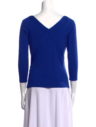 Versace Collection V-Neck Three-Quarter Sleeve Top