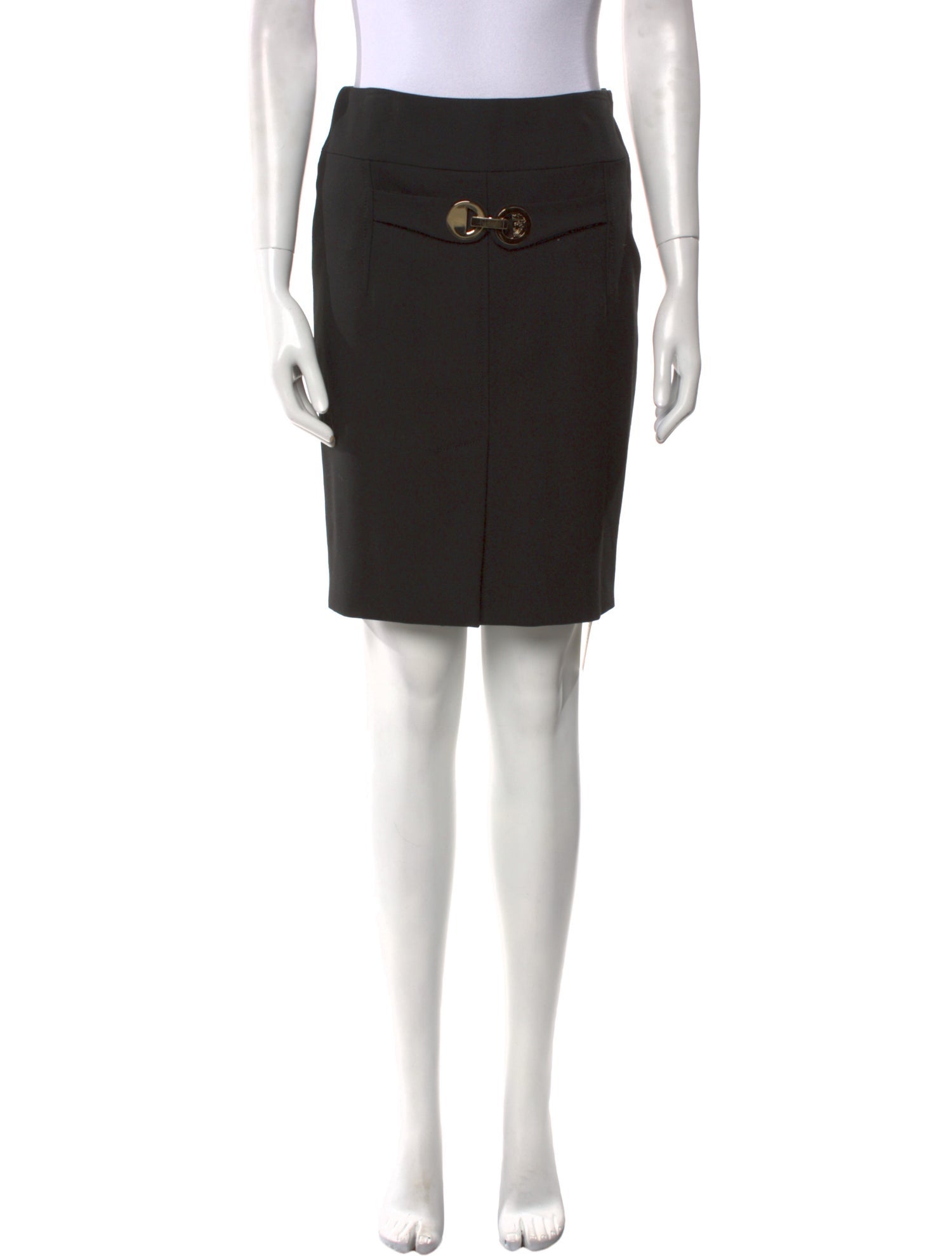 Versace Collection Chain-Link Accents Knee-Length Skirt