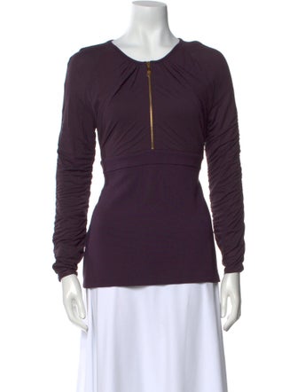 Versace Collection Scoop Neck Long Sleeve Top