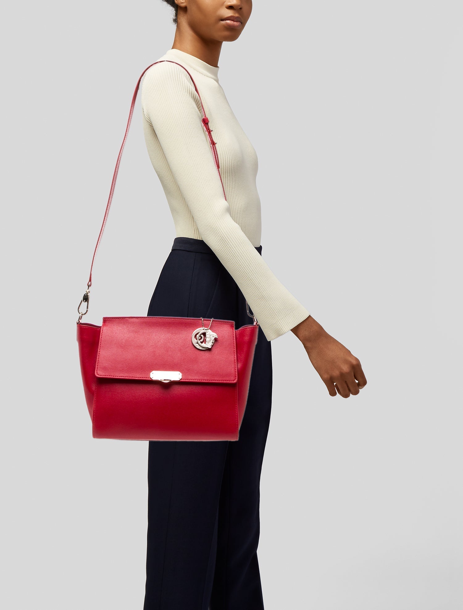 Versace Collection Leather Top Handle Bag