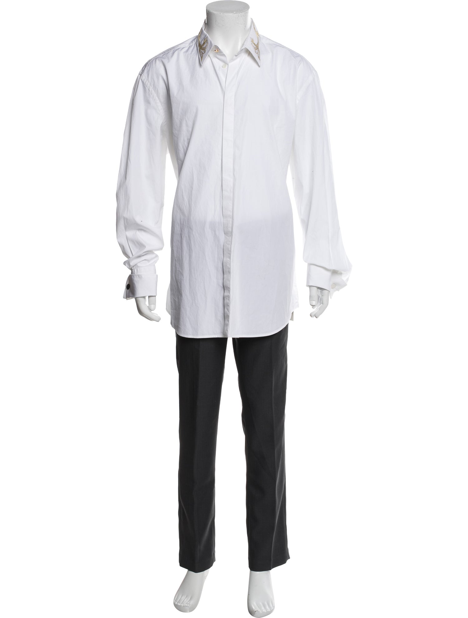 Versace Collection Long Sleeve Tuxedo Shirt