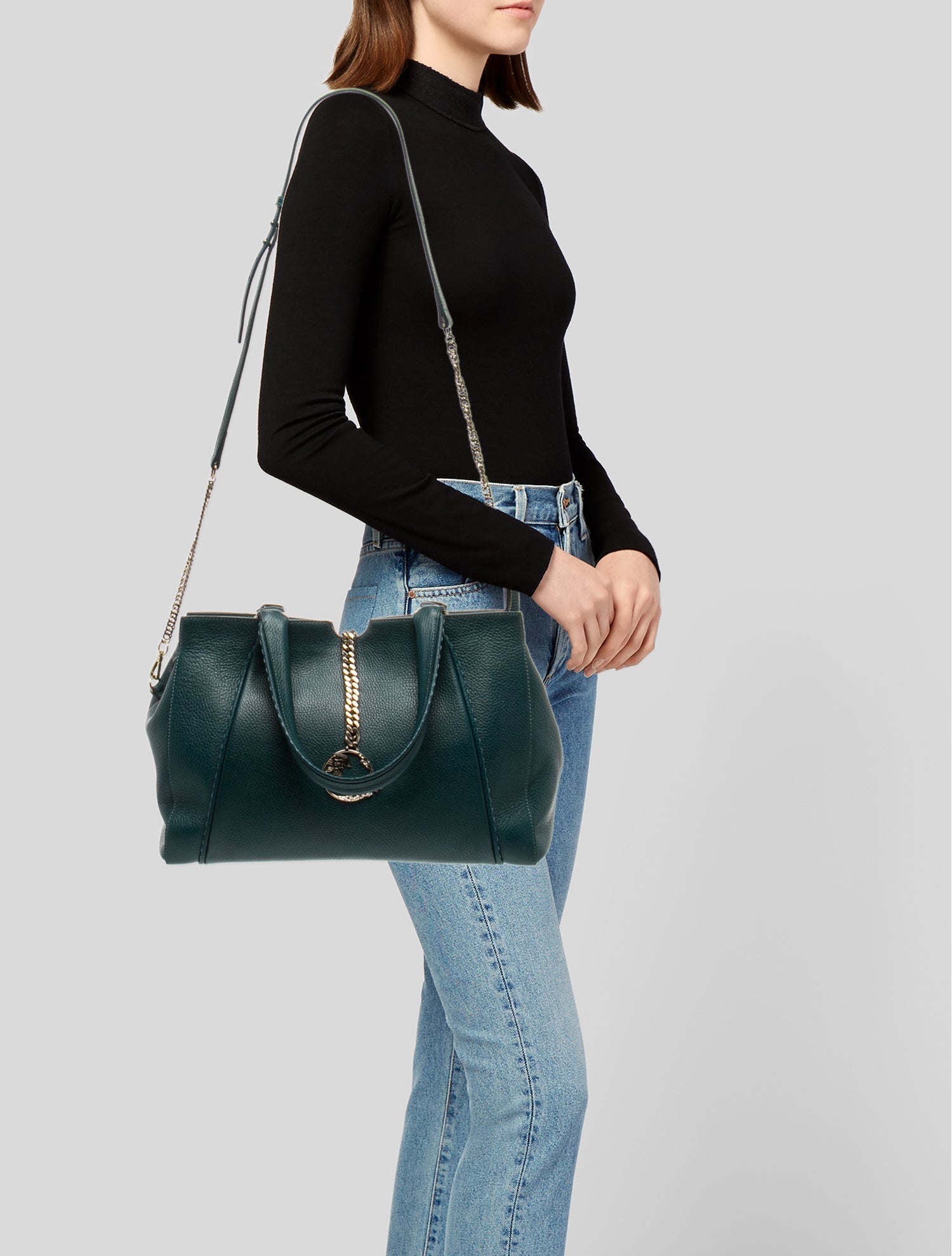 Versace Collection Leather Shoulder Bag