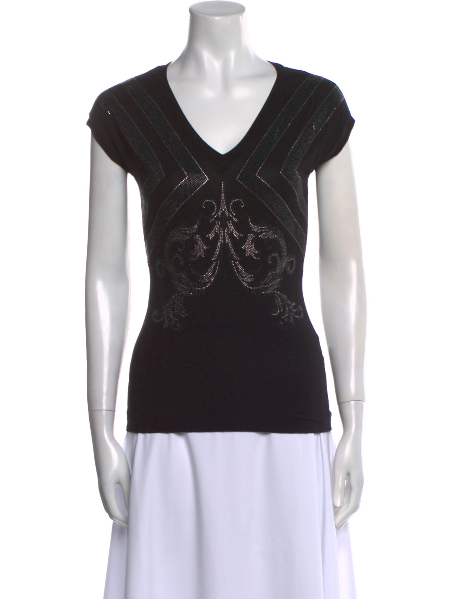 Versace Collection V-Neck Short Sleeve Top