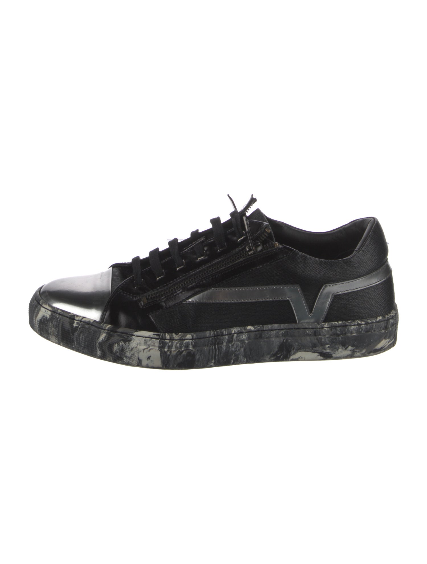 Versace Collection Leather Printed Sneakers