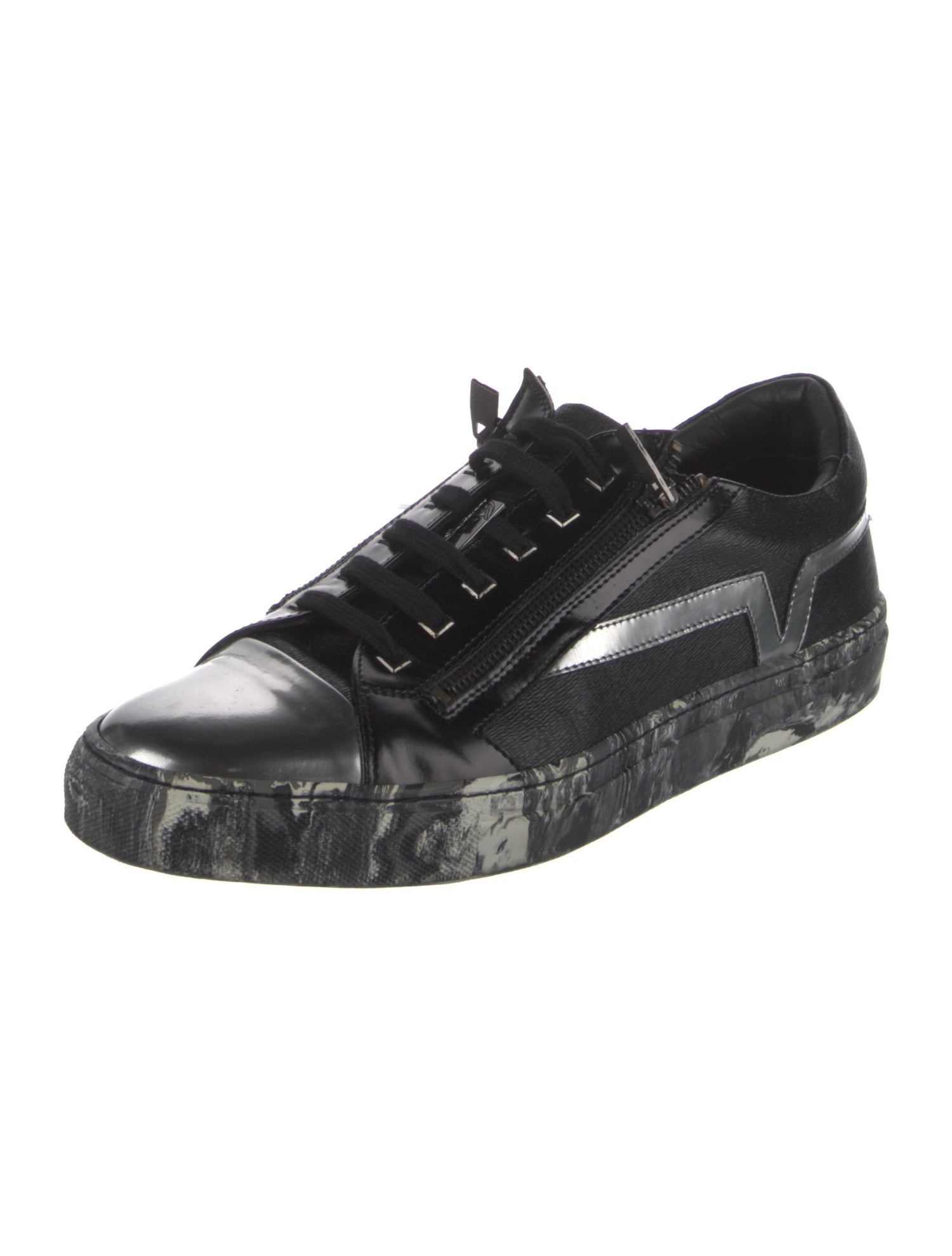 Versace Collection Leather Printed Sneakers