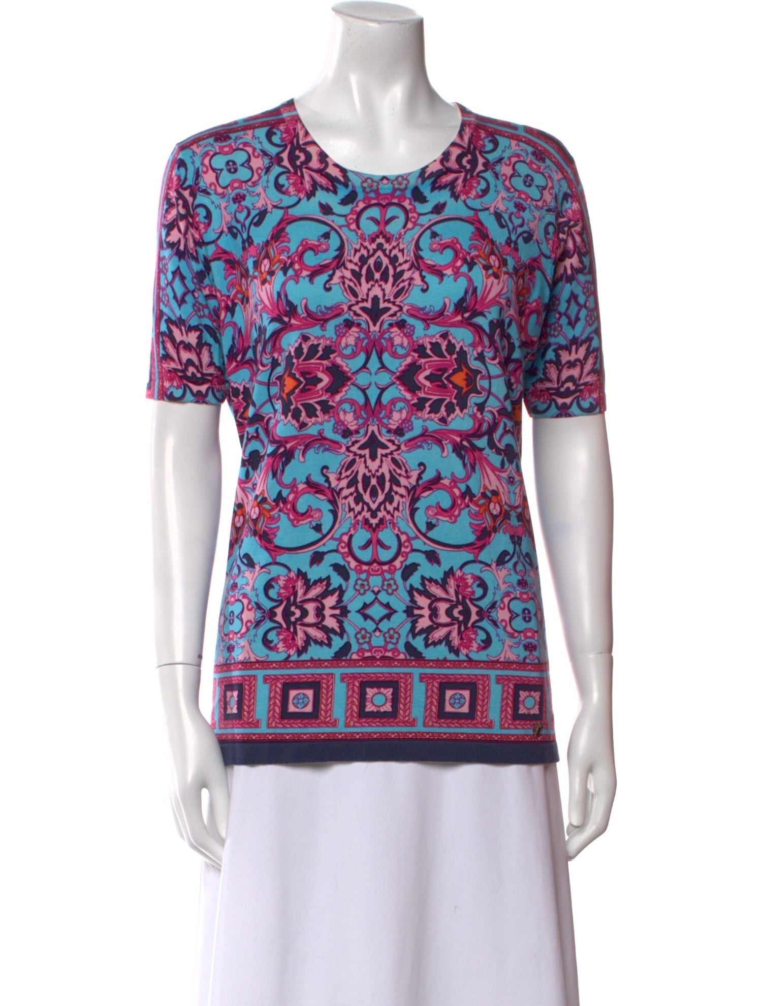 Versace Collection Printed Crew Neck T-Shirt