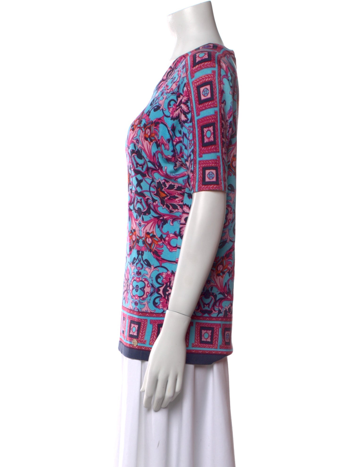 Versace Collection Printed Crew Neck T-Shirt