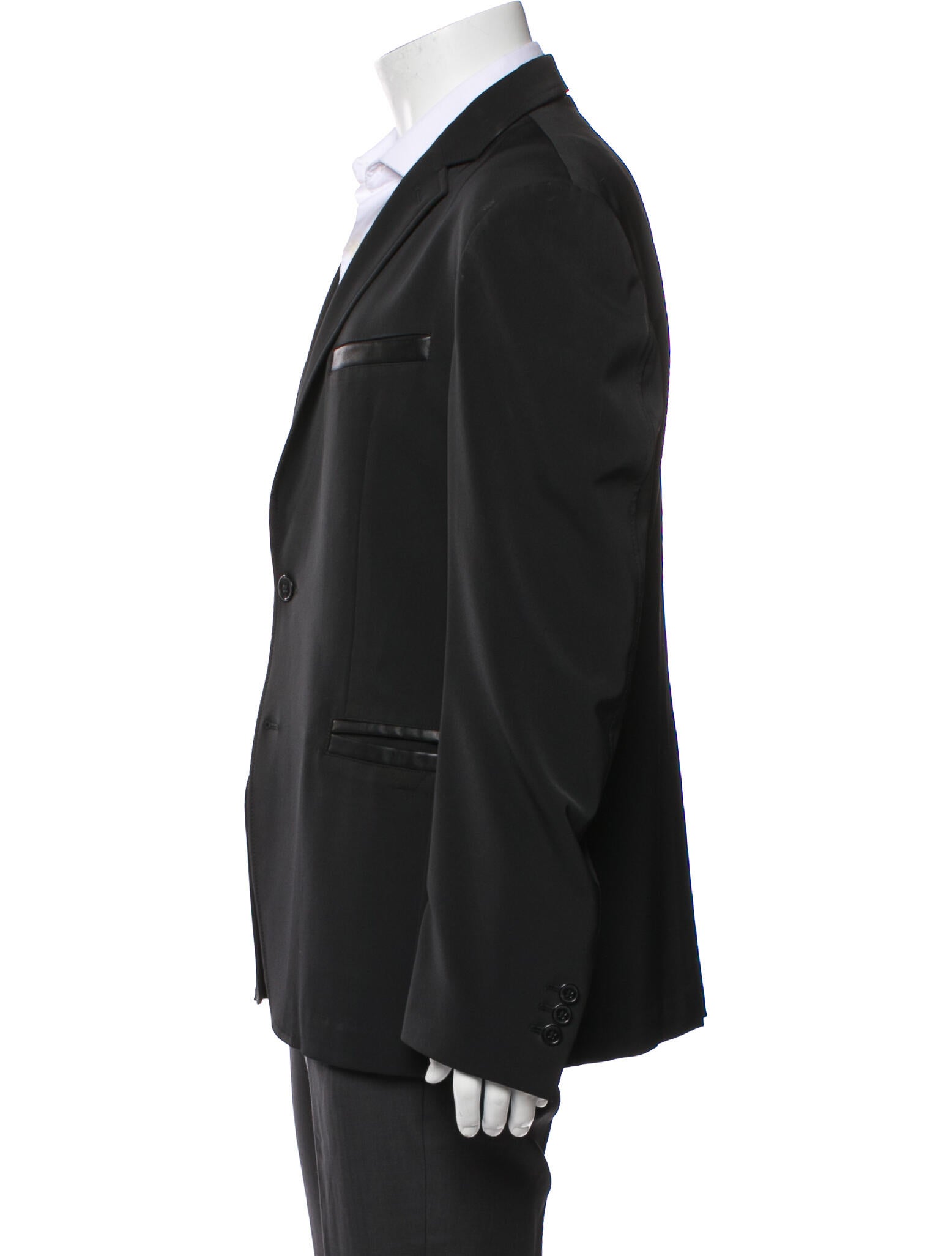 Versace Collection Leather Trim Embellishment Blazer