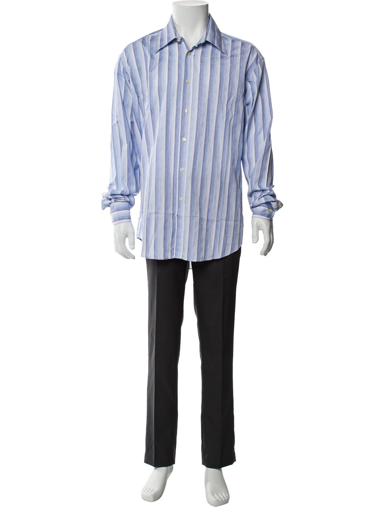 Versace Collection Striped Long Sleeve Dress Shirt