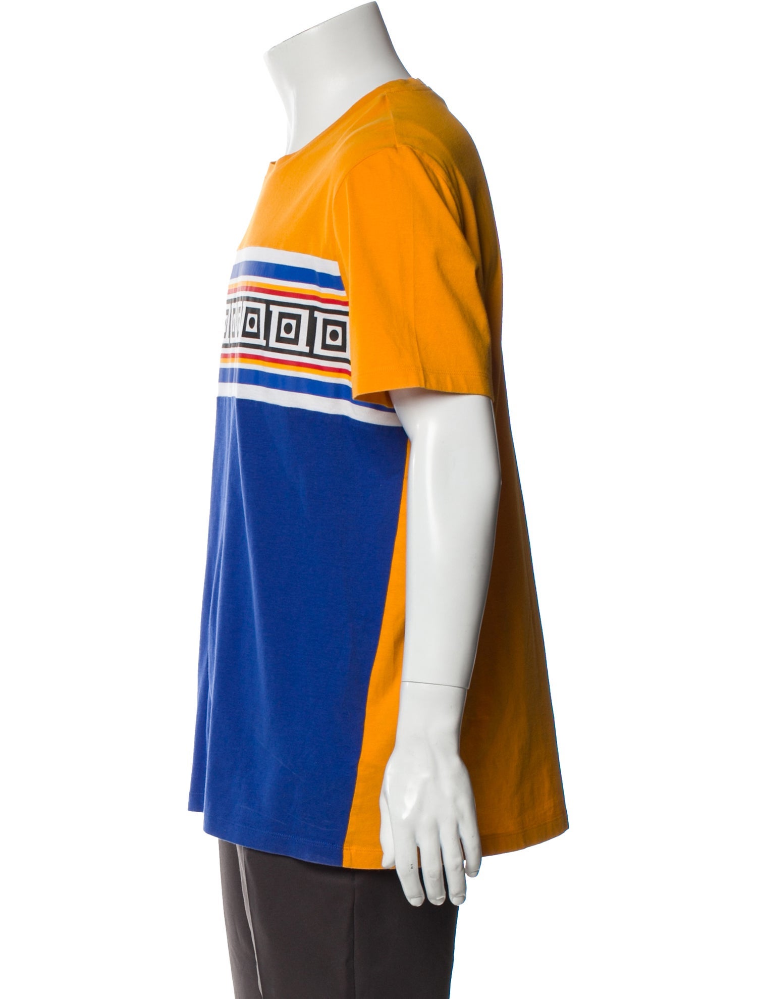 Versace Collection Colorblock Pattern Crew Neck T-Shirt