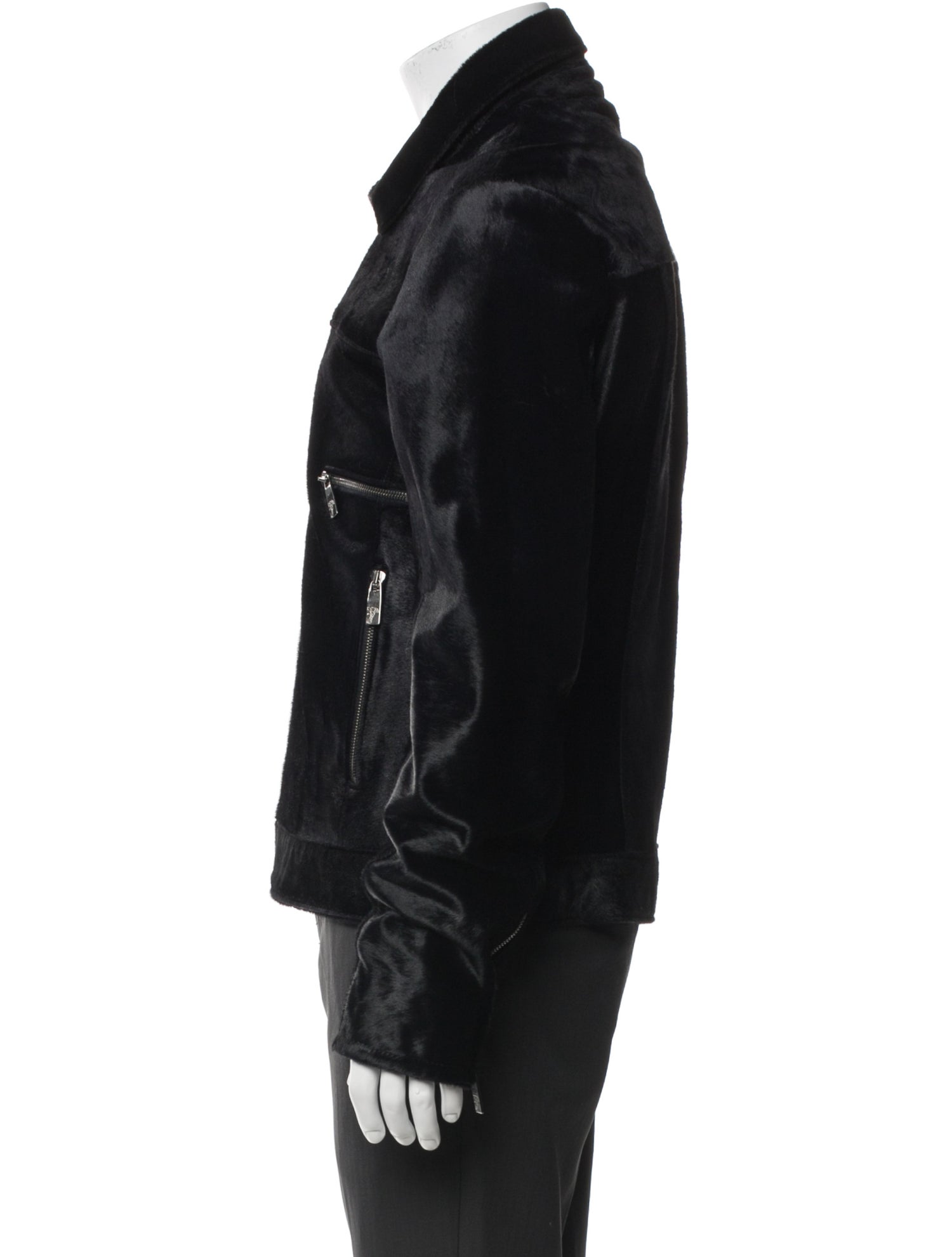 Versace Collection Calf Hair Moto Jacket