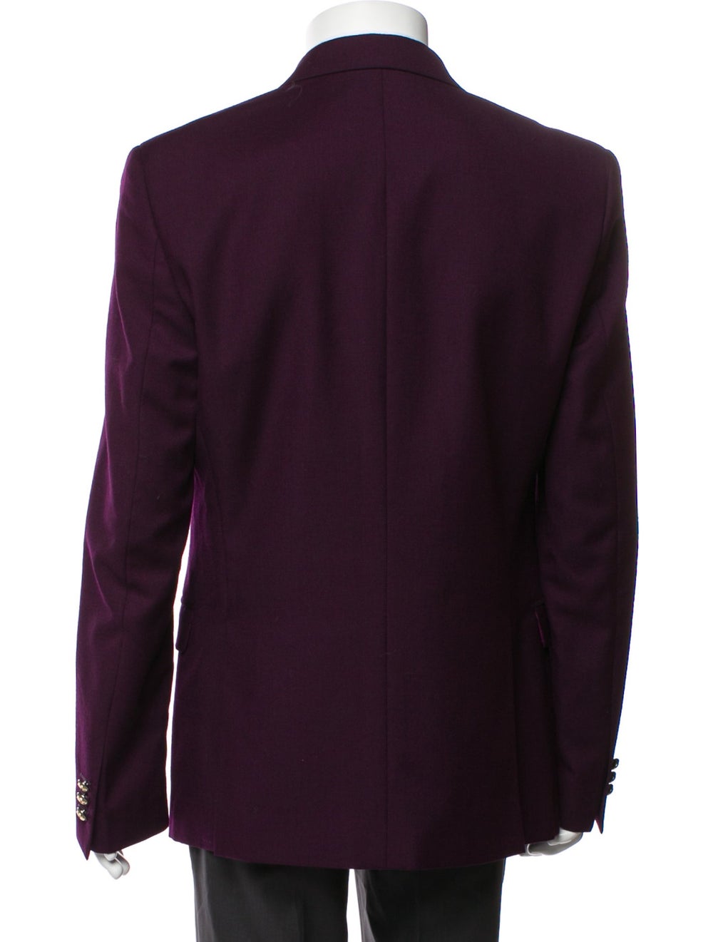 Men's solid purple wool Versace Collection blazer… - image 3