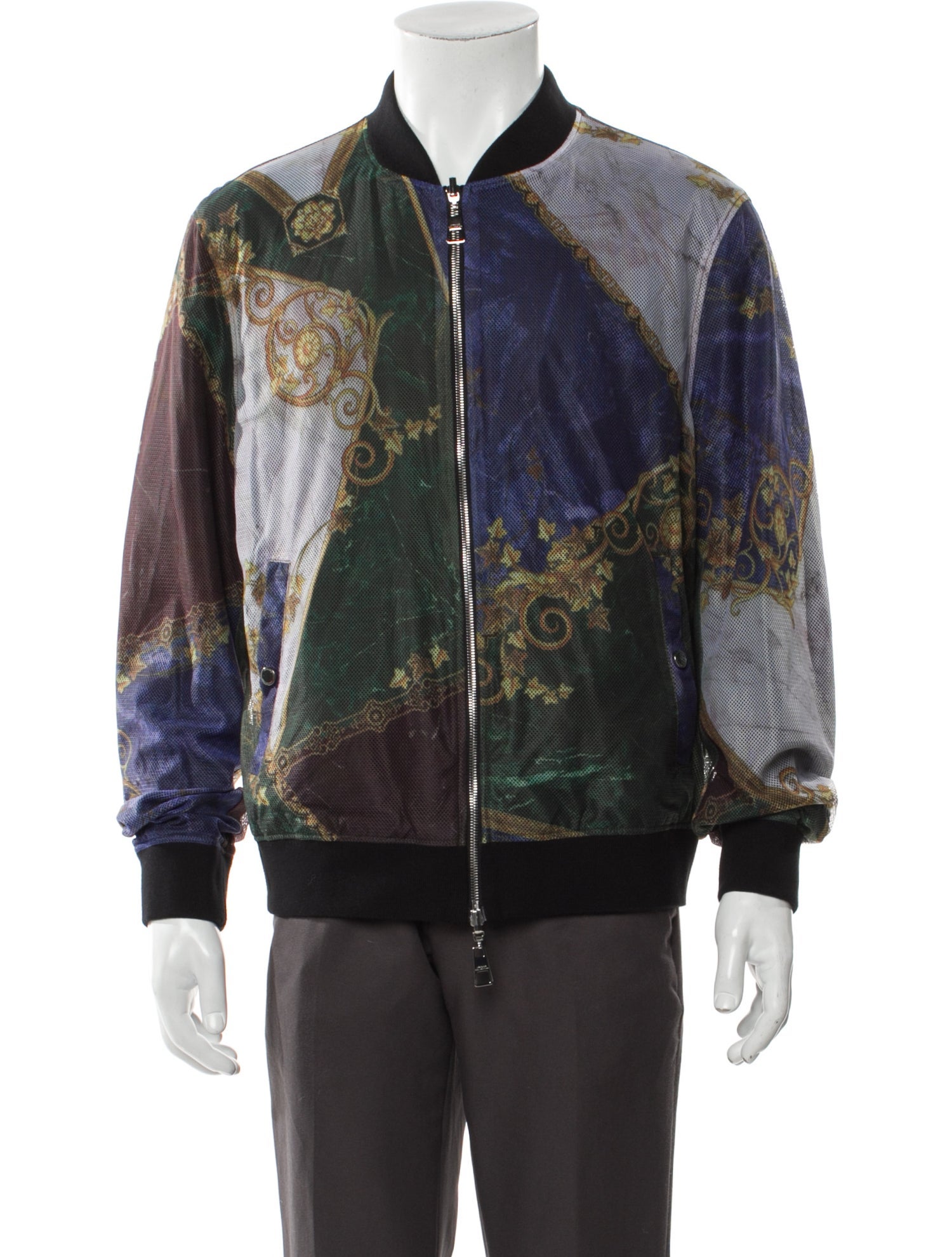 Versace Collection Graphic Print Bomber Jacket