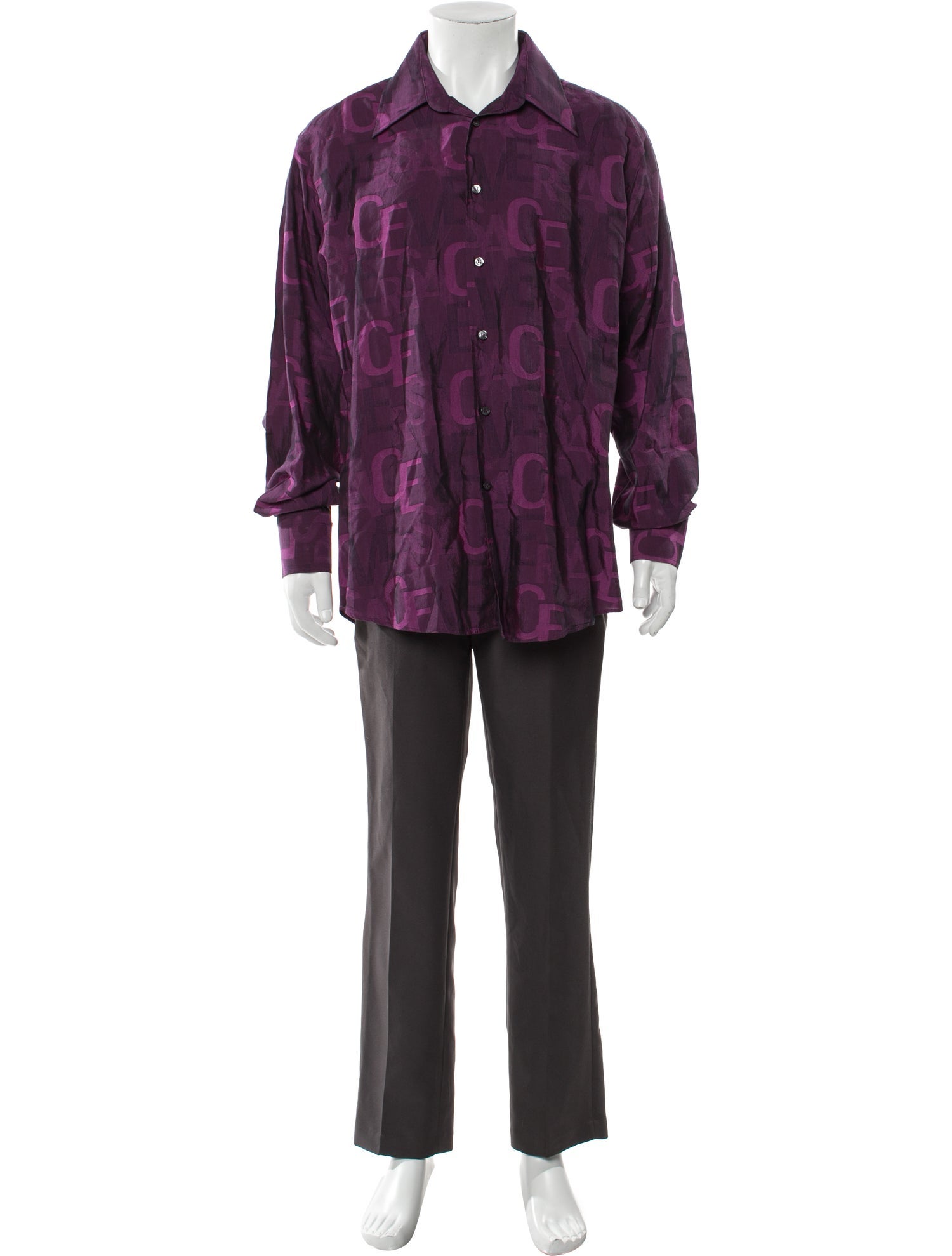 Versace Collection Printed Long Sleeve Shirt