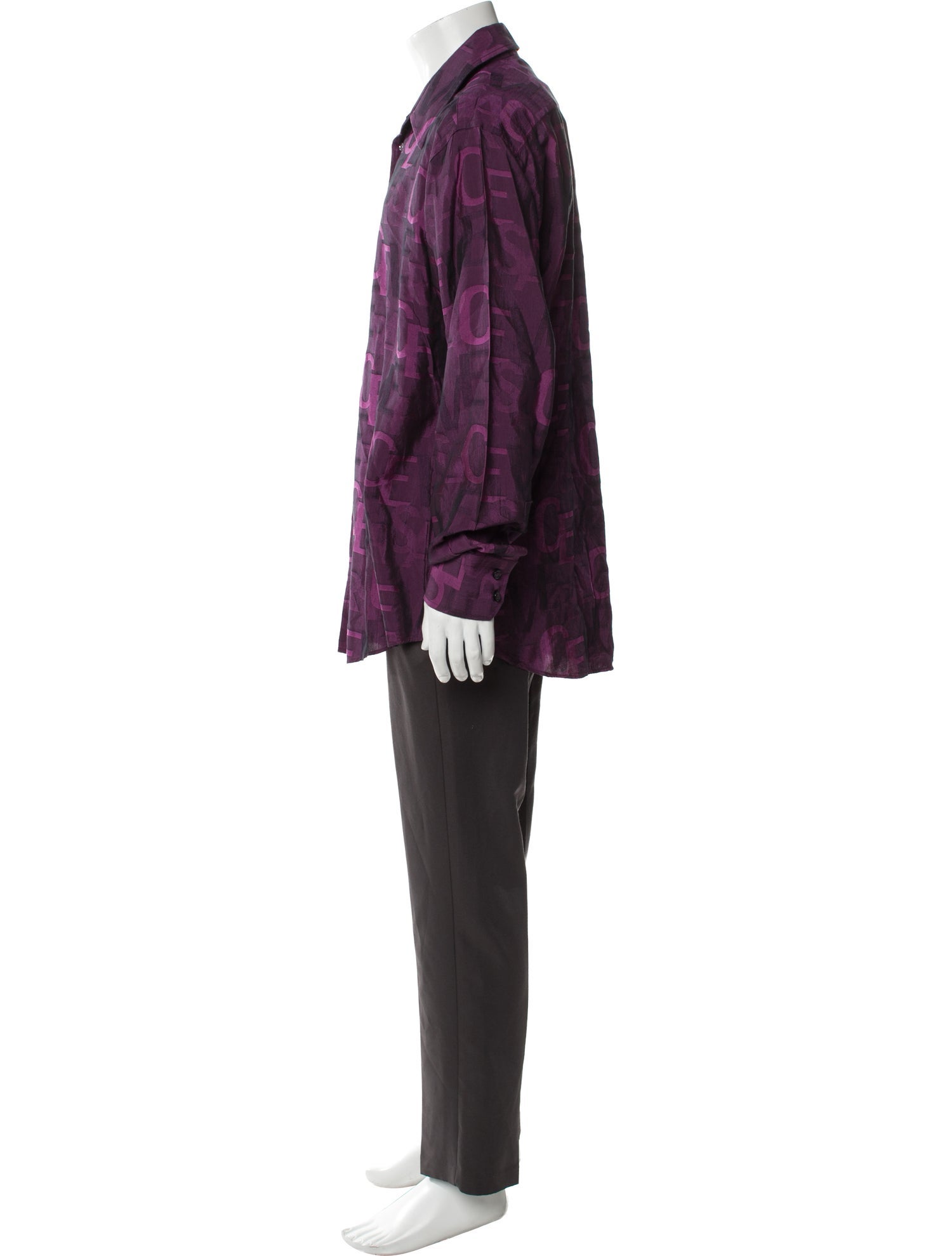 Versace Collection Printed Long Sleeve Shirt