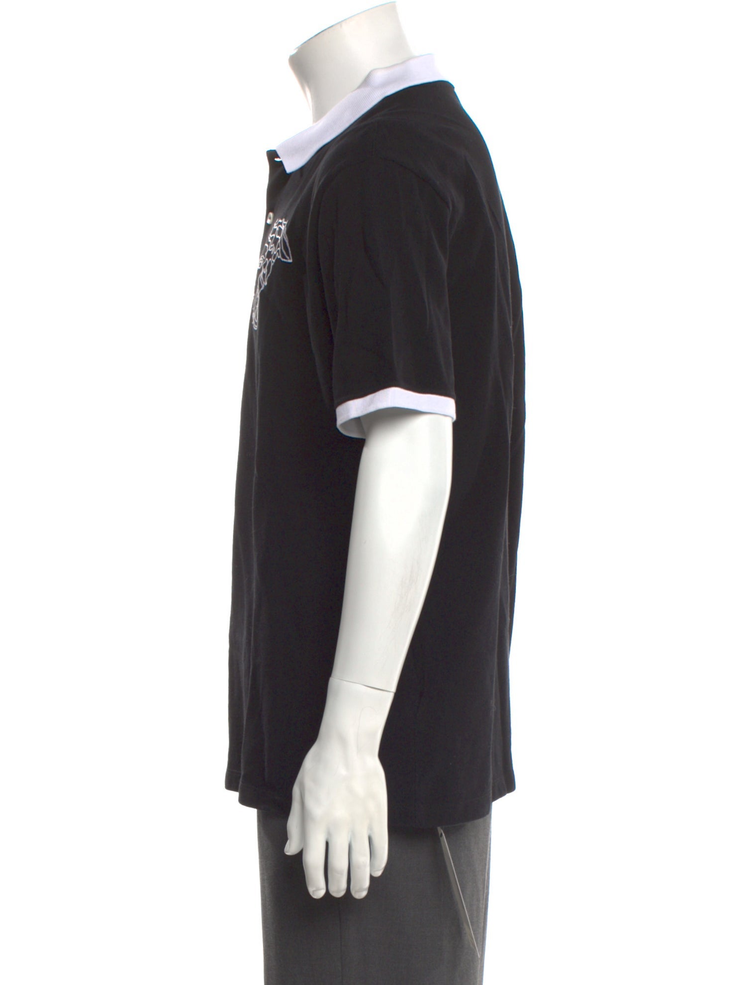 Versace Collection Graphic Print Collar Polo Shirt