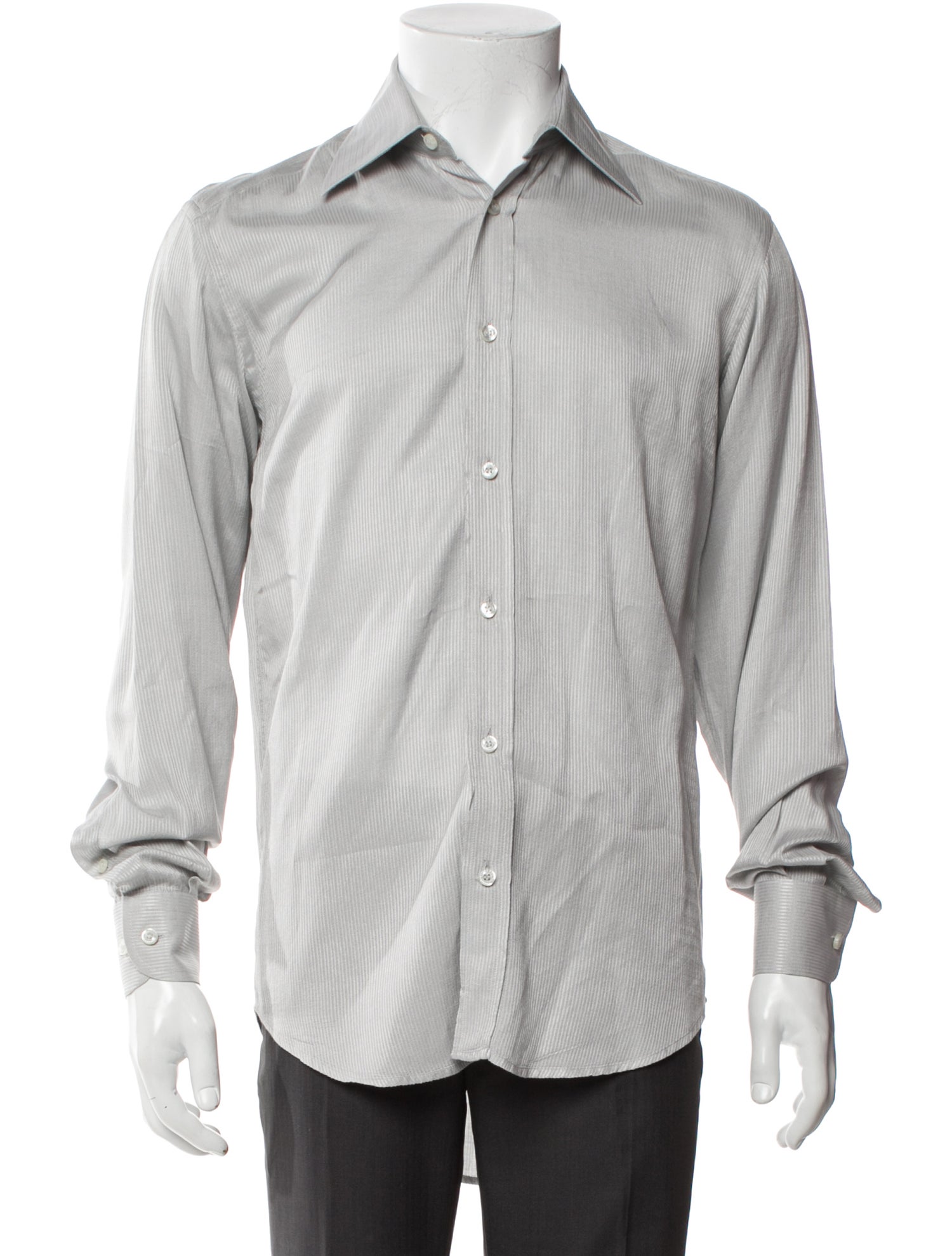 Versace Collection Striped Long Sleeve Dress Shirt