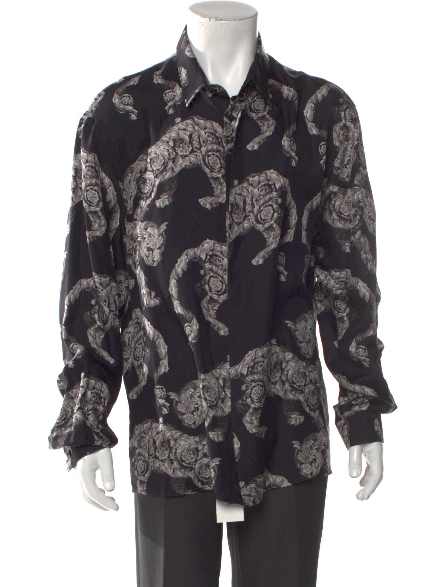 Versace Collection Silk Animal Print Shirt