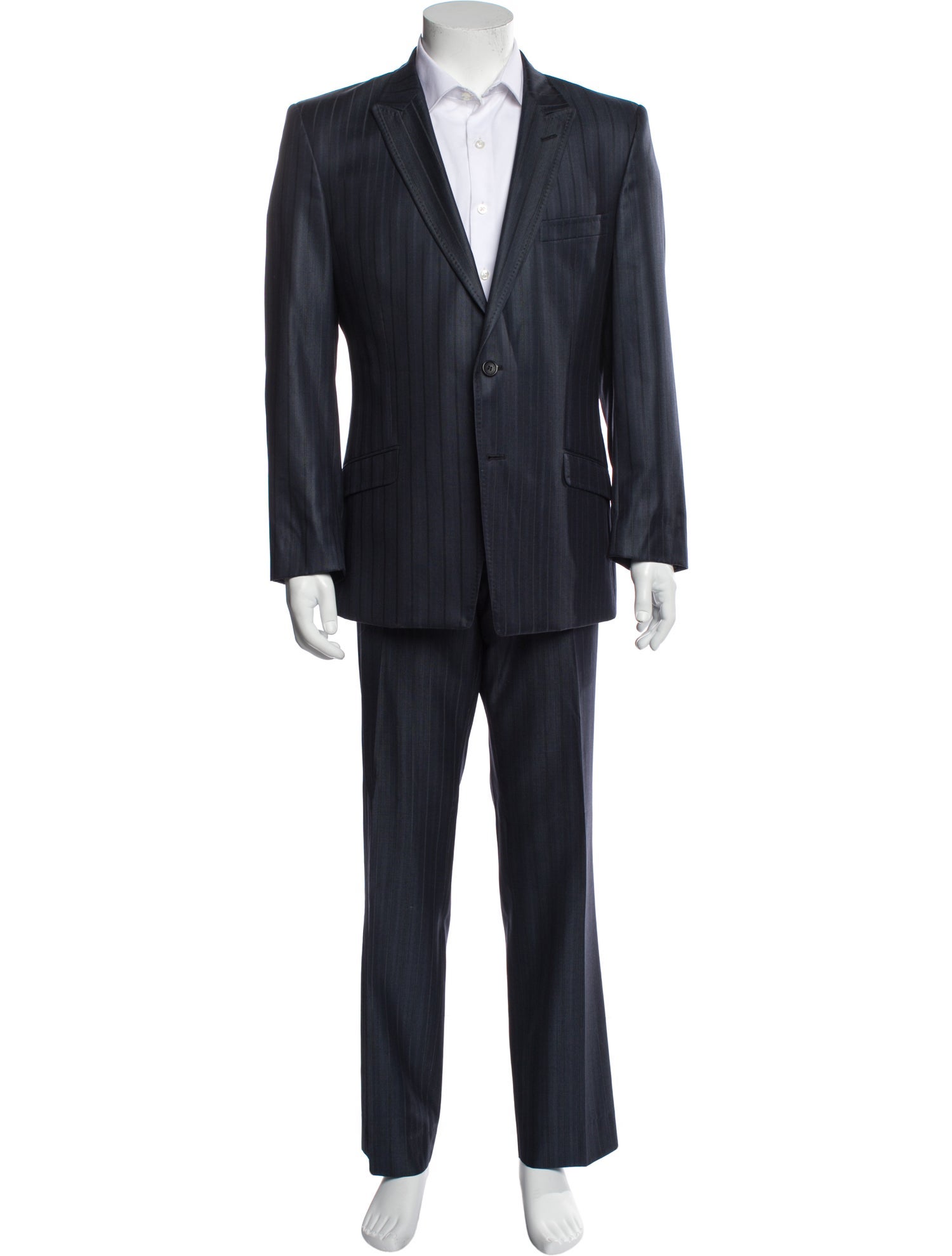 Versace Collection Pinstripe Wool Two-Piece Suit Set