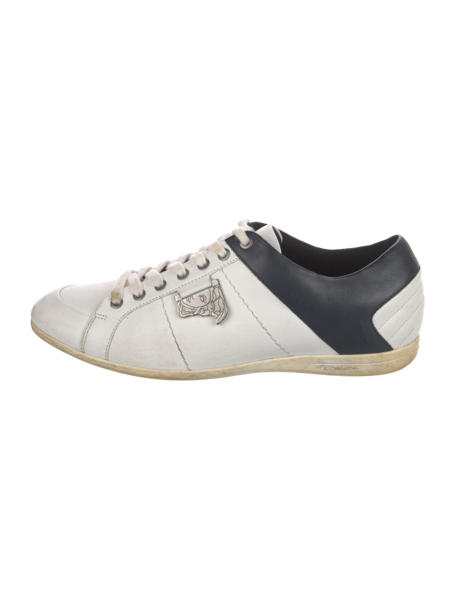 Versace Collection Leather Colorblock Pattern Sneakers