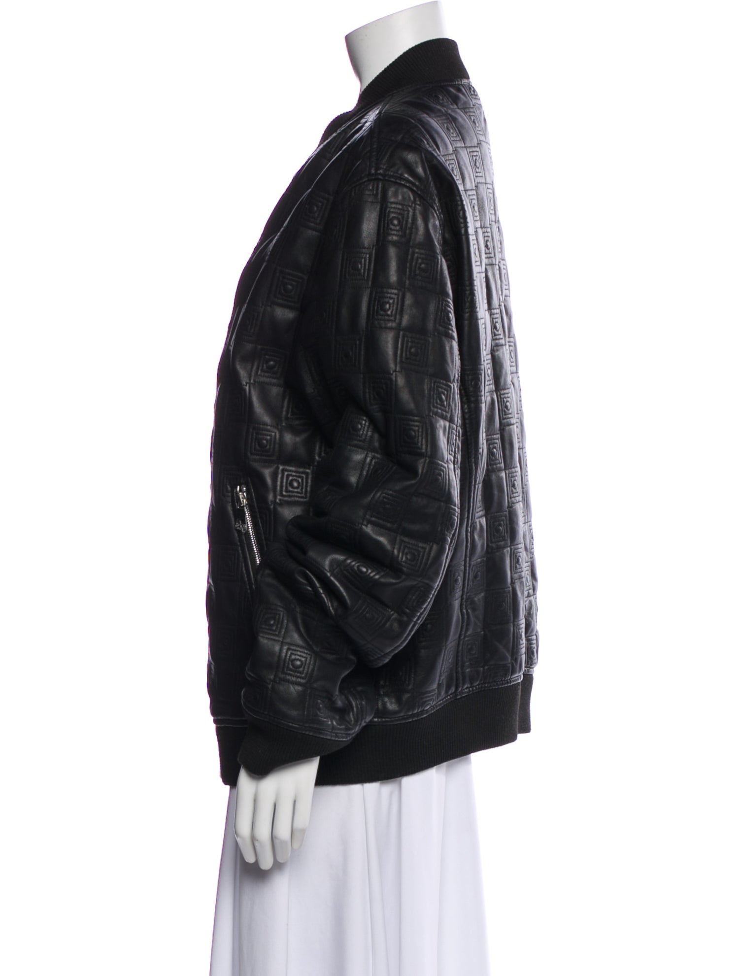 Versace Collection Lamb Leather Bomber Jacket