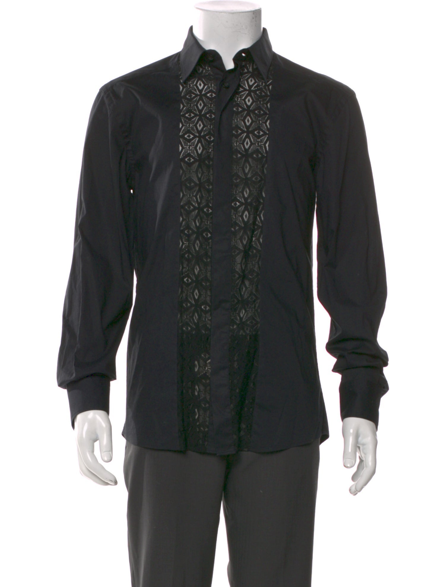 Versace Collection Long Sleeve Tuxedo Shirt