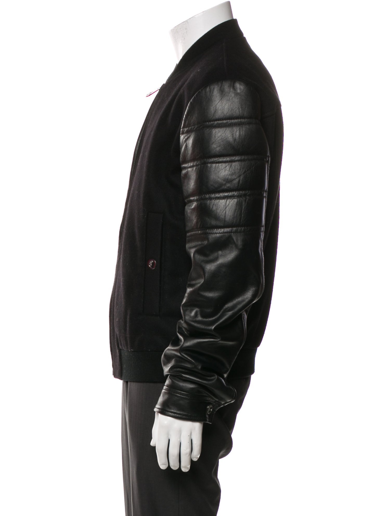 Versace Collection Lamb Leather Bomber Jacket