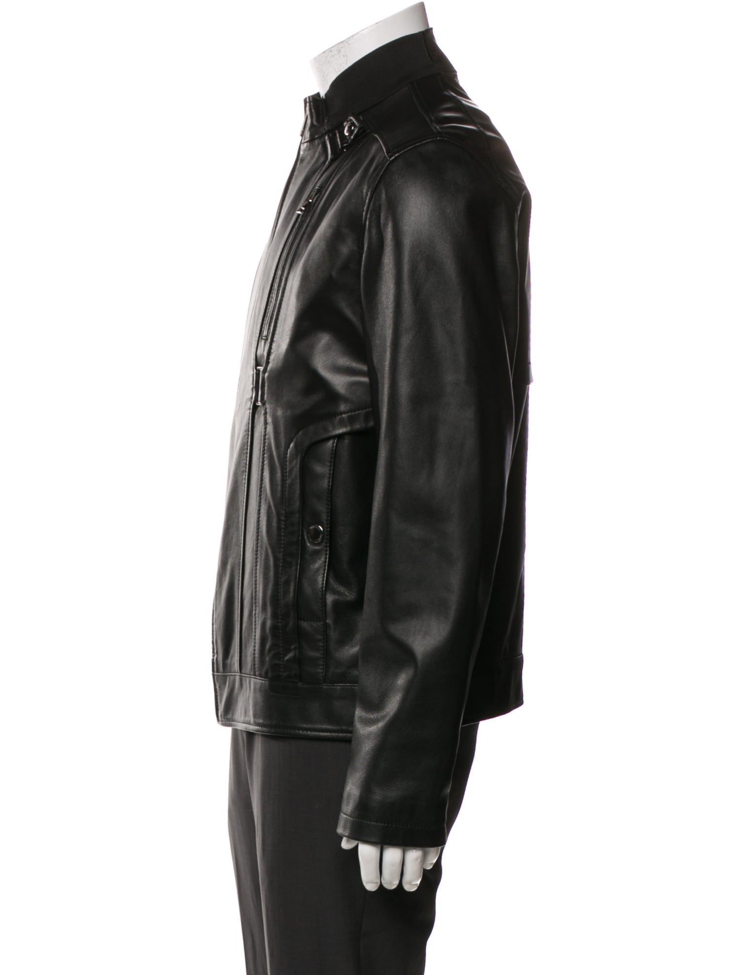 Versace Collection Lamb Leather Moto Jacket