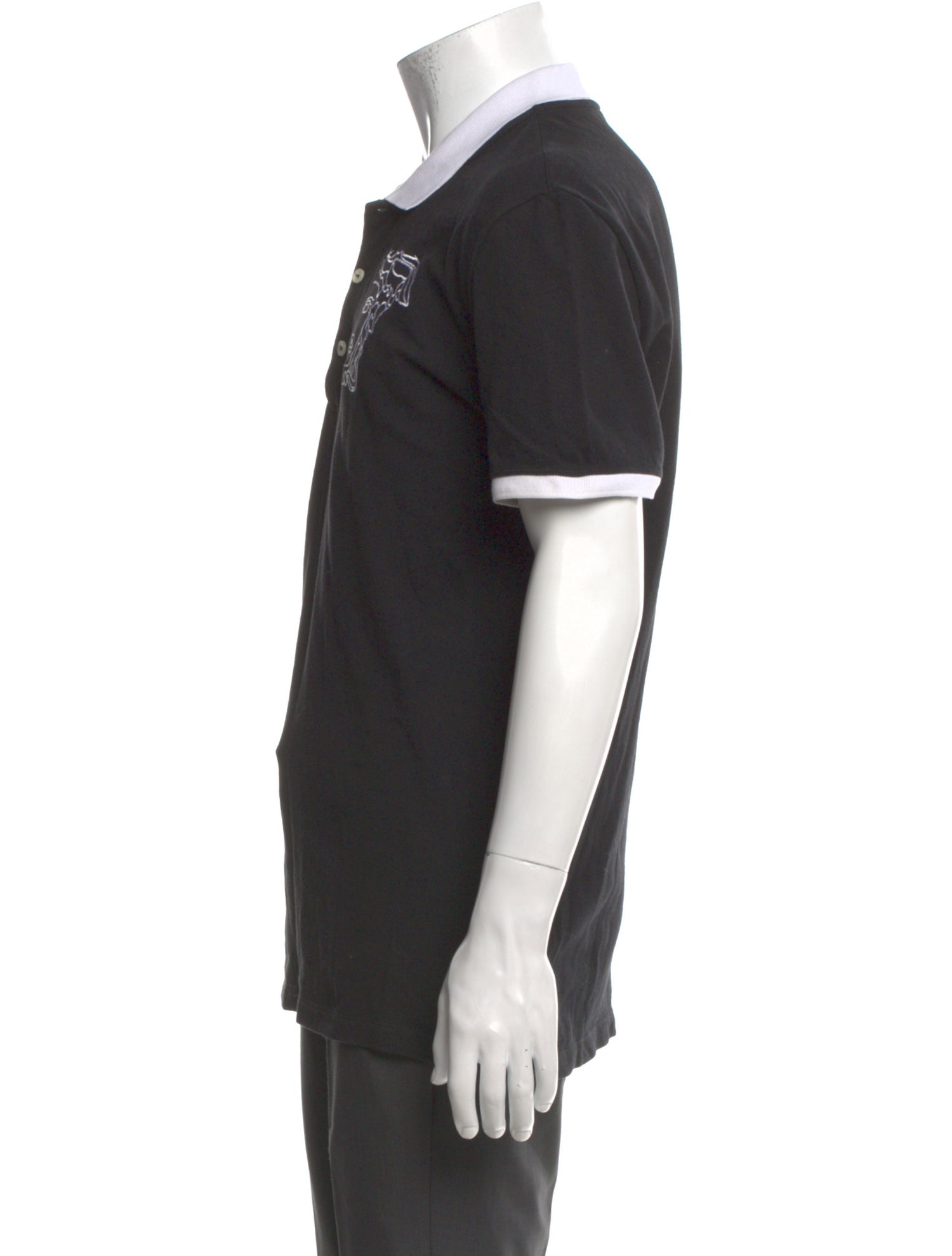 Versace Collection Graphic Print Collar Polo Shirt