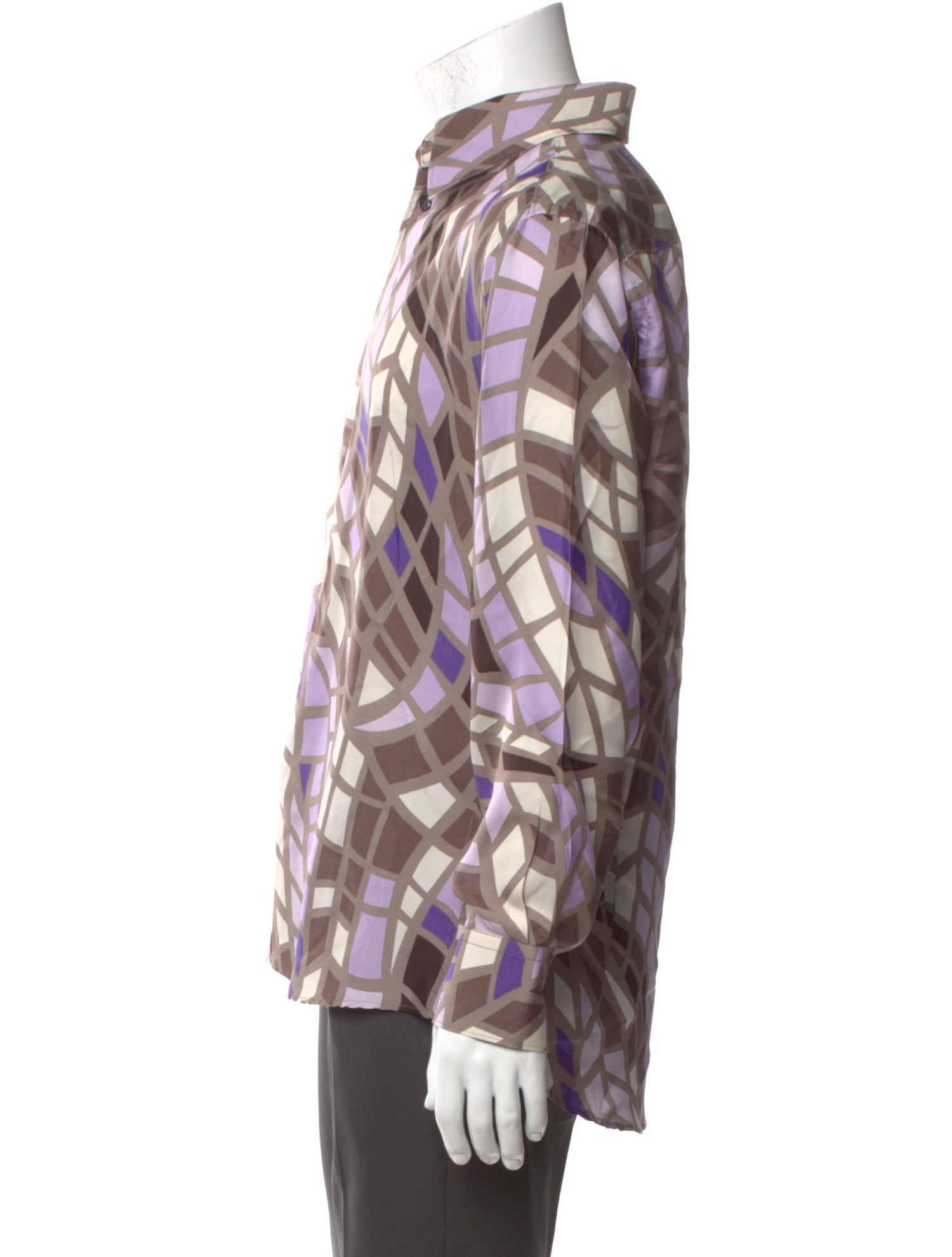 Versace Collection Plaid Print Long Sleeve Dress Shirt