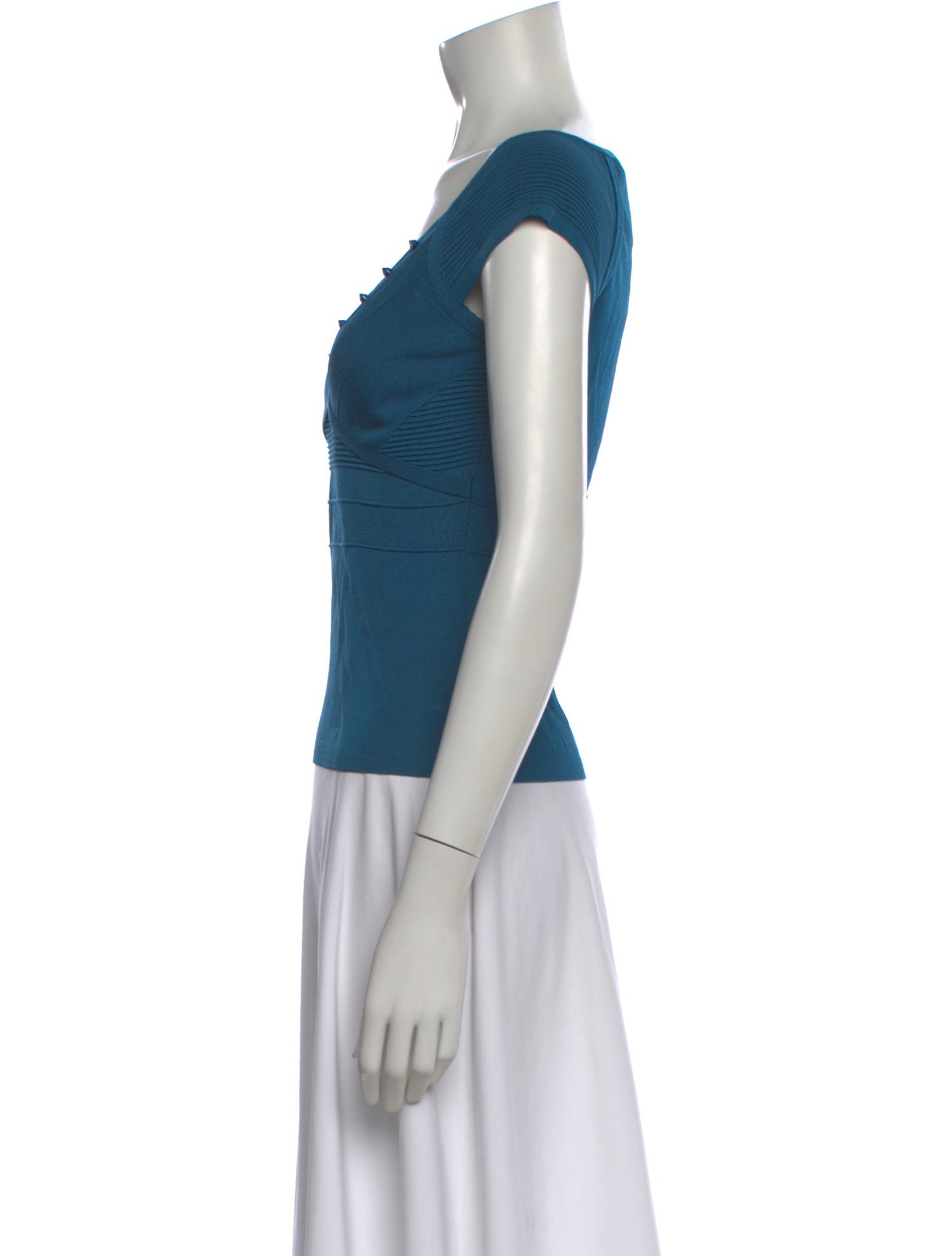 Versace Collection Square Neckline Short Sleeve Top