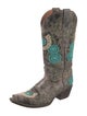 VACCARI Leather Patterned Western Boots